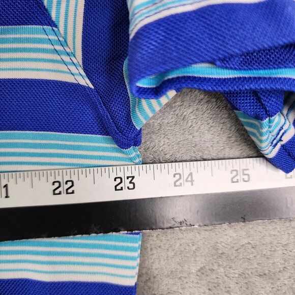 Men's Nike Golf Tour Performance Dri-Fit Polo Shirt Blue Stripes Short Sleeve L - Picture 8 of 10
